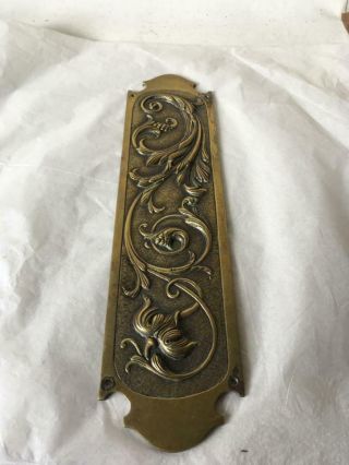 Antique Art Nouveau Cast Brass Door Finger Plate