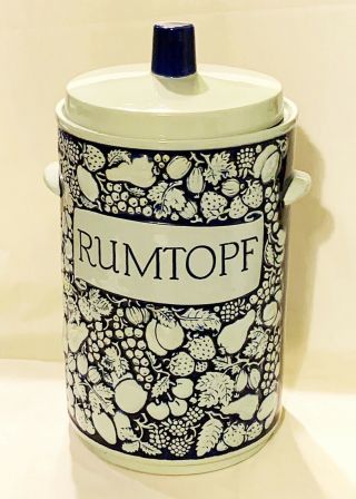 Authentic German Rumtopf Vintage Stoneware Crock Rum Fruit With Lid Fermenting