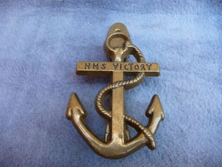 Vintage Brass " H M Victory " Door Knocker Historic Ship Portsmouth Memorabilia