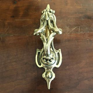 Vintage Art Nouveau Door Knocker Heavy Solid Brass & 10” Tall 2
