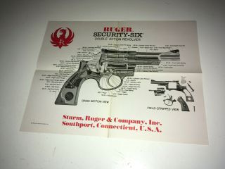 Ruger Vintage Security Six Double Action Revolver 1980 Advertising Poster