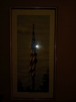 Vintage Picture Of American Flag From Painting By Fred Tripp