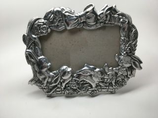 Arthur Court 1995 “bunnies In Basket” Pewter Picture Frame