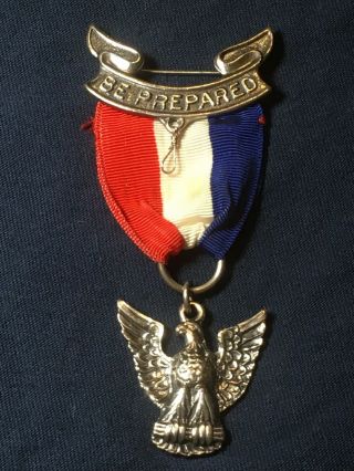Bsa Sterling Silver Eagle Boy Scout Medal Robbin’s Type 4