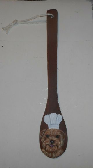 Norfolk Terrier Dog Hand Painted Wooden Spoon