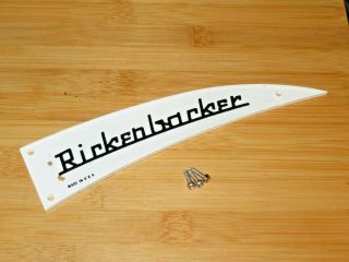 Rickenbacker White Vintage Truss Rod Cover Name Plate W/ Mounts