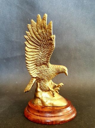 Vintage Antique18cms Brass Eagle Bird Of Prey Figurine Statue Ornament Display