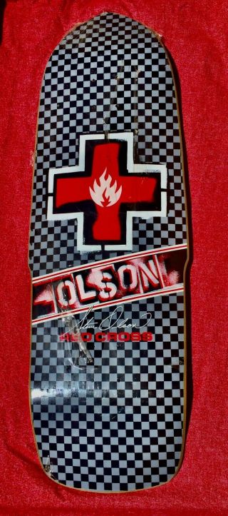 Red Cross Black Label Steve Olson Skateboard Deck