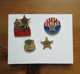 4 Secret Service Lapel/hat Pins 1996 Dnc Chicago