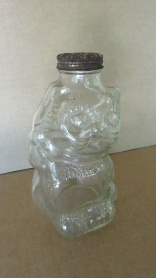 Vintage Cat Kitty Grapette Family Beverage Syrup Glass Bottle Piggy Bank Kitten
