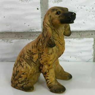 Vintage Small Uccti Uctci Japan Brown Afghan Dog Figurine Small 4.  5″ Tall