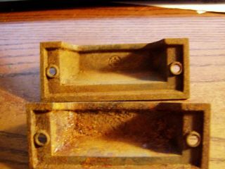 2 - Cast Iron Window Sash Lift Cup Drawer Bin Pull Handle Antique Vintage Eastlake 3