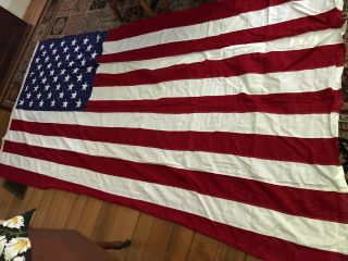 Vintage American Flag 50 Star Large 56x113 Valley Forge Usa Best Cotton Bunting
