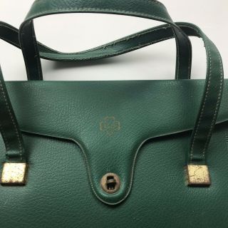 Vintage Girl Scouts Carry Bag Case Green Faux Leather 2