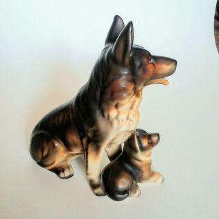 Vintage German Shepard And Pup Porcelain Figurine 3