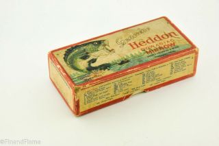 Vintage Heddon Strawberry Spot Tadpolly Antique Fishing Lure Box Empty Rs4