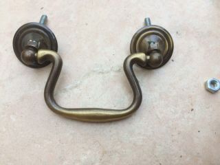 Set Of 6 Small Antique Style Brass Swan Neck Handles