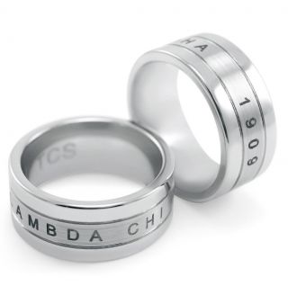 Lambda Chi Alpha Fraternity Tungsten Ring With Founding Date 1909