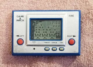 Nintendo Game & Watch Fire Fr - 27 Blue Console Body Only 1981 Vintage Japan Ntc - J