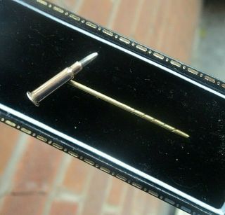 Vintage Unusual 9ct Yellow Gold Bullet Stick Pin Stickpin Possibly Ww1