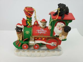 Danburry Pug Christmas Express Train Engine Car Figurine