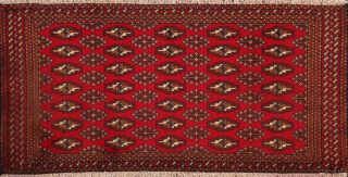 2x4 Vintage Geometric Bokhara Oriental Area Rug Hand - Knotted Traditional Carpet