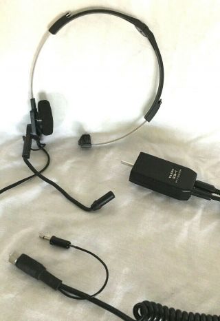 Vintage Yaesu Yh - 1 Headset Mic Microphone Sb - 1 Ptt Switch Ham Radio -
