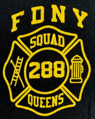 FDNY NYC Fire Department York City T - Shirt Sz L Squad 288 Queens 2