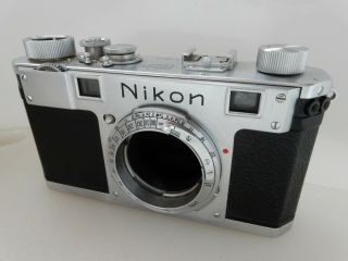 Vtg Nikon S Rangefinder Film Camera Body 9,  Needs Cla