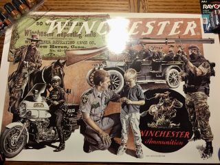 Rare Poster Winchester By Dick Kramer Law Enforcement 1994