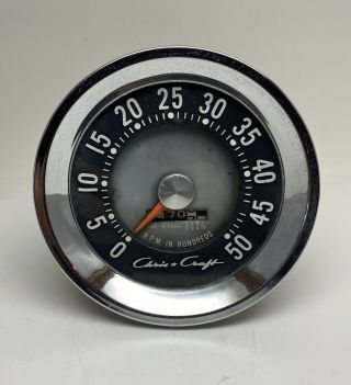 Vintage Chris Craft Mechanical Tachometer With Hour Meter 568lc9