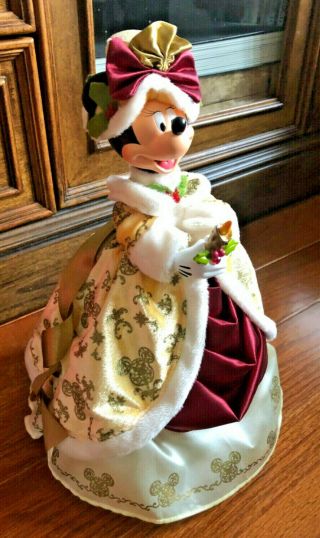 Rare Victorian Disney Store Minnie Mouse Christmas Tree Topper Decoration - Ff