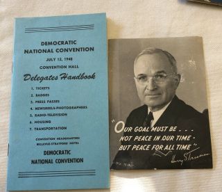 1948 Democratic National Convention President Harry S.  Truman Delegates Handbook