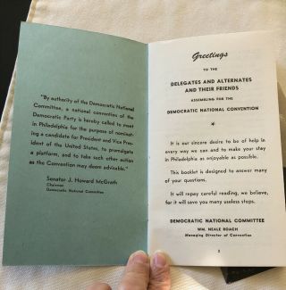 1948 Democratic National Convention President Harry S.  Truman Delegates Handbook 3