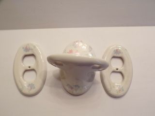 Vintage Porcelain Toothbrush Holder And 2 Outlet Covers
