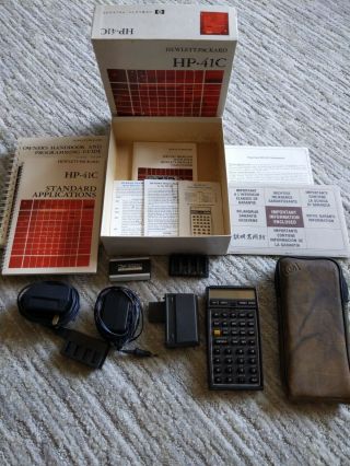 Hewlett - Packard Hp - 41c Vintage Programmable Calculator W/card Reader,  Accessories