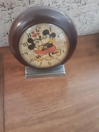 Rare Walt Disney Mickey Mouse Ingersoll Clock