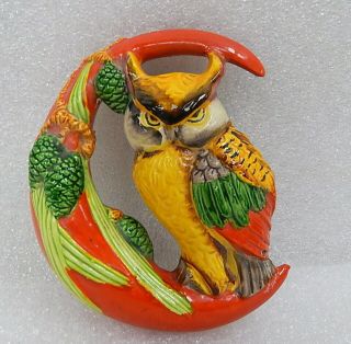 Vintage 1960s Mid Century Ceramic Owl Planter Japan Figurine