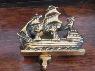 Vintage Brass Door Knocker Sailing Ship Brass Galleon Ship Brass Door Hardware