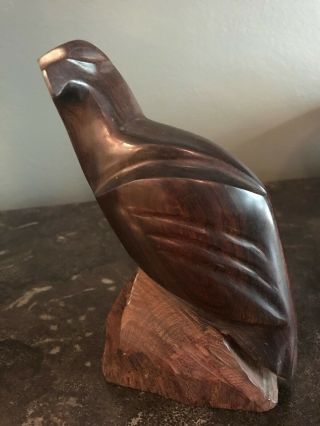 Vintage Hand Carved Ironwood Eagle Bird Sculpture