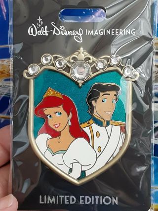 Disney Wdi Pins Princess Couples Crest Ariel & Eric The Little Mermaid Le250 Pin