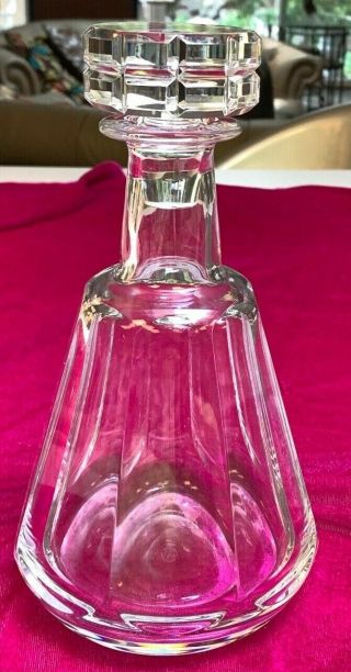 Baccarat France Signed Crystal Clear Vintage Large Wine Decanter With Stopper