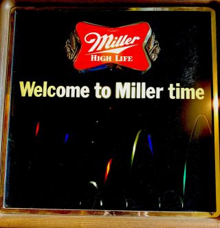Vintage 1984 Miller High Life Beer Lighted Motion Bouncing Ball Beer Sign