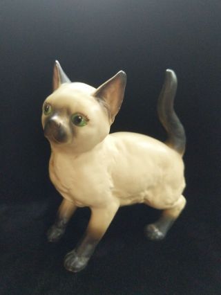 Vintage Lefton 5 " Chocolate Point Siamese Cat Porcelain Figurine 80518