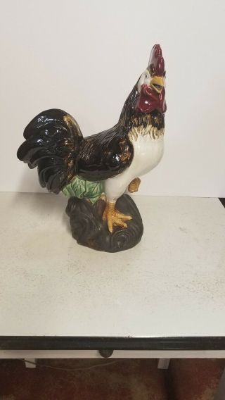Large Italian Ceramic Handpainted Rooster