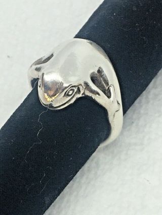 James Yesberger Vintage Sterling Silver Frog Prince Handmade Designer Ring SZ 6 2