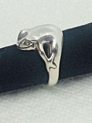James Yesberger Vintage Sterling Silver Frog Prince Handmade Designer Ring SZ 6 3