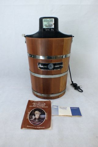 Vintage Rcw Sterling 6 Quart Electric Ice Cream Maker Complete And