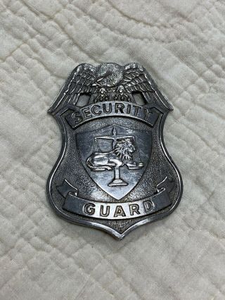 Vintage Metal Security Guard Pin Pinback Badge Obsolete
