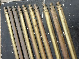 10 Antique Brass Stair Rods Runner Vintage 2